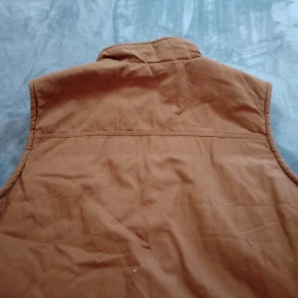 Lee Canvas Vest Mens Large Tobacco Brown Sherpa Lined Full Zip Workwear Rugged - Picture 14 of 15